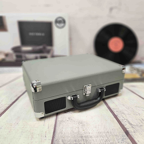 Портативный виниловый проигрыватель VICTROLA JOURNEY+, 33/78/45 об/мин,+BT/AUX/LINE, цвет серый-чёрный