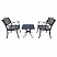 Комплект садовой мебели из алюминия COFFE TIME, 2+1, цвет чёрный