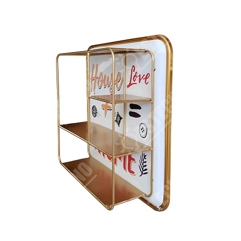 Полка навесная HOME, 39х39 см, металл