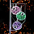 Консоль светодиодная на опору столба освещения Новогодние шары,152х77 см