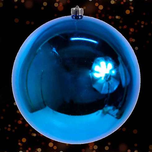 Новогоднее украшение ШАР 25 см, глянцевый, цвет синий