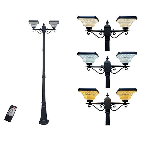 Солнечный светильник со столбом 3 LIGHTS - 2 HEAD, 270см