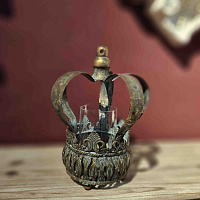 Подсвечник из металла со стеклянной колбой КОРОНА 16*10*17 см (малый)