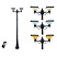 Солнечный светильник со столбом 3 LIGHTS - 2 HEAD, 270см