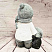 Фигура новогодняя из грубой керамики Малыш и пингвин, 26х18х37 см