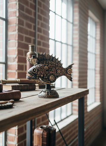 Статуэтка рыба MONSTERT FISH в индустриальном стиле, 20*23