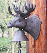  Винтажный настенный колокол ЛОСЬ  чугун литьё