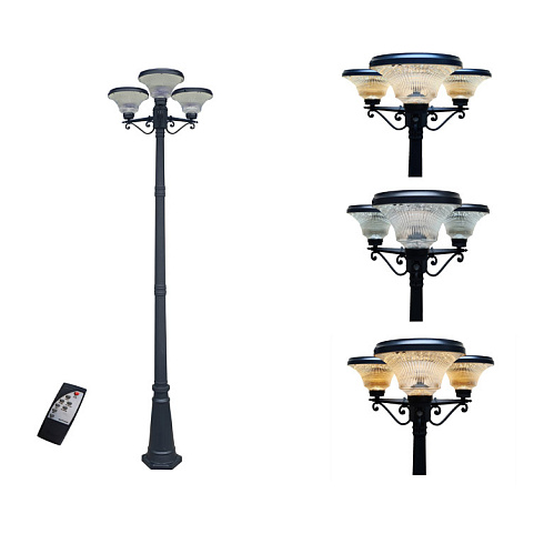 Солнечный светильник со столбом 3 LIGHTS - 3 HEAD, 260 см