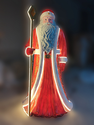 Скульптура из стеклопластика для общественных мест ДЕД МОРОЗ  220см
