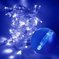 Гирлянда уличная светодиодная нить ГАЛАКТИКА, IP65, 10 м, цвет синий/белый