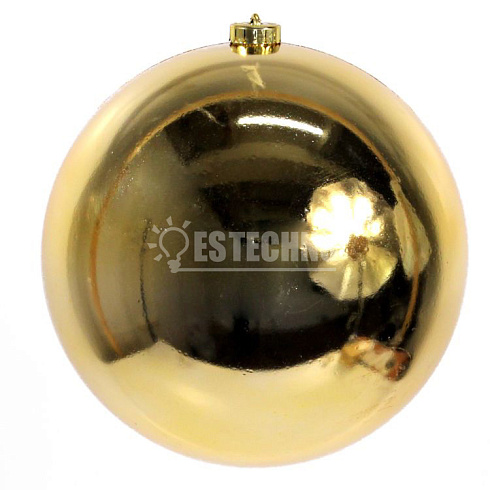Новогоднее украшение Шар 20 см, глянцевый, цвет золотистый