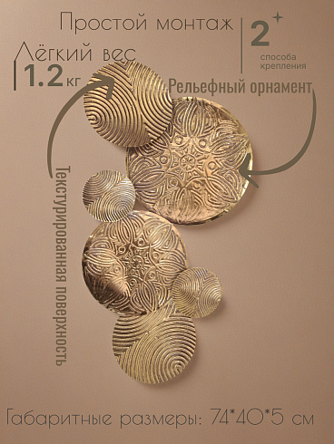 Панно из металла СРЕДИЗЕМНОМОРЬЕ, 74*40 см