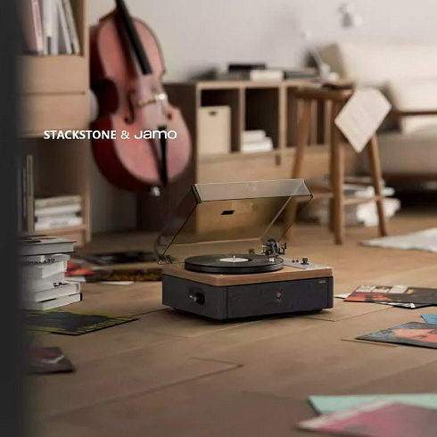 Виниловый проигрыватель STACKSTONE со встроенной акустикой JAMO, 33/45 об/мин, +Bluetooth