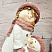 Фигура новогодняя из грубой керамики Девочка и снеговик, 26х18х37 см