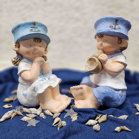 Садовая фигура ТЫ МОРЯЧКА, Я МОРЯК 2 шт, 35*24 см