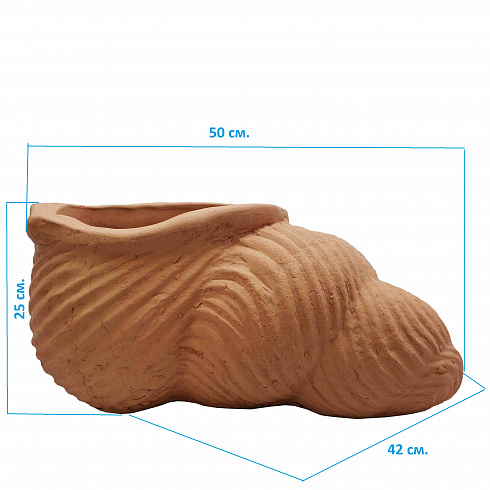 Глиняное кашпо Ракушка, 50*25 см