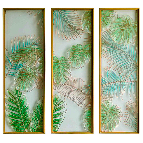 Модульное панно из стекла и металла TROPIC, 90*2.7*90 см