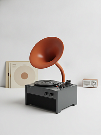 Виниловый проигрыватель RETRO STYLE 33/78/45 об/мин, + FM/BT/USB, цвет чёрный