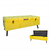 Банкетка с отделом для хранения, 121х42 см, цвет жёлтый