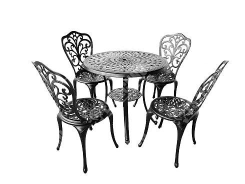 Садовая мебель из алюминия ROMANCE 4+1, цвет чёрный