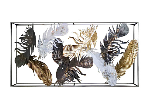 Панно из металла "Feathers", 120х59 см.