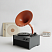 Виниловый проигрыватель RETRO STYLE 33/78/45 об/мин, + FM/BT/USB, цвет чёрный