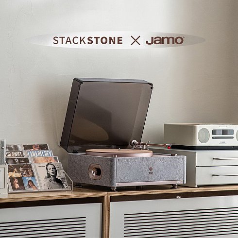 Виниловый проигрыватель STACKSTONE со встроенной акустикой JAMO, 33/45 об/мин, +Bluetooth