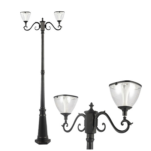 Солнечный светильник со столбом 3 Lights - 2 Head, 200 см