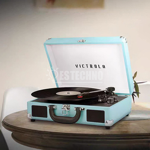 Портативный виниловый проигрыватель VICTROLA JOURNEY+, 33/78/45 об/мин, +BT/AUX/LINE, цвет голубой