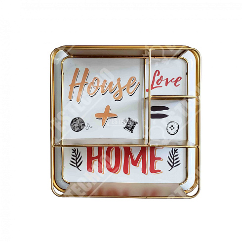 Полка навесная HOME, 39х39 см, металл