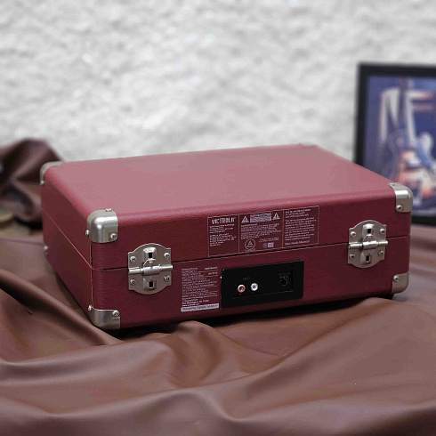 Портативный виниловый проигрыватель VICTROLA, 33/78/45 об/мин, +BT/AUX/LINE, цвет бордовый