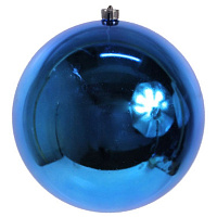 Новогоднее украшение Шар 20 см, глянцевый, цвет синий