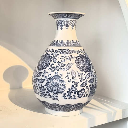 Ваза фарфоровая в традиционном китайском стиле 22*15см