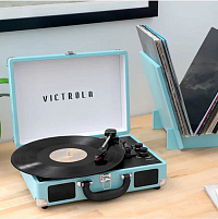 Портативный виниловый проигрыватель VICTROLA JOURNEY+, 33/78/45 об/мин, цвет голубой