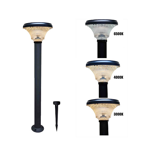 Солнечный светильник со столбом 3 LIGHTS - 1 HEAD, 100 см