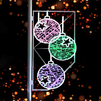 Консоль светодиодная на опору столба освещения Новогодние шары,152х77 см