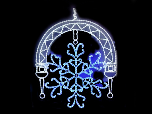 Консоль светодиодная на опору столба освещения "Снежинка"