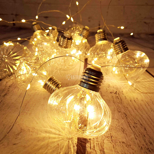 Гирлянда светодиодная на батарейках ЛАМПА ЭДИСОНА, 5 м