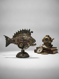 Статуэтка рыба MONSTERT FISH в индустриальном стиле, 20*23