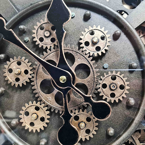 Часы настенные INDUSTRIAL GEAR с подвижным механизмом, Ø65*7.2 см