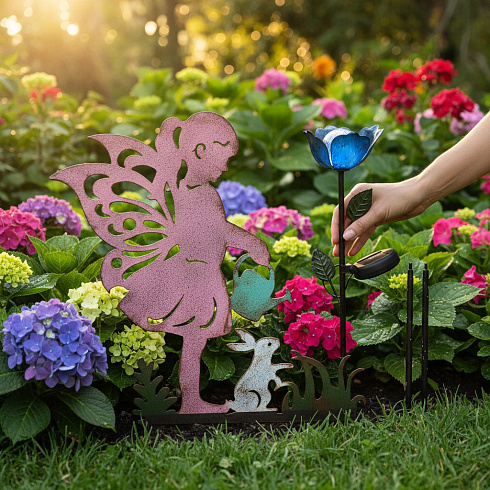 Декор для сада ФЕЯ С ПОДСВЕТКОЙ, 48*28 см, металл