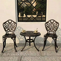 Садовая мебель из алюминия 2+1, цвет коричневый с патиной