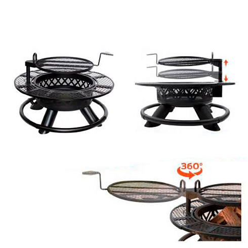 Костровая чаша гриль 120*70 см, цвет черный