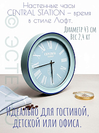 Часы настенные CENTRAL STATION, Ø43*7 см