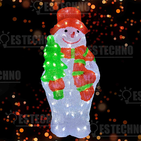 Акриловая фигура светодиодная СНЕГОВИК, 65 см