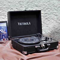 Портативный виниловый проигрыватель VICTROLA JOURNEY+, 33/78/45 об/мин,+BT/AUX/LINE, цвет чёрный