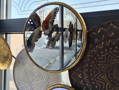 Панно с зеркалами, 119х60 см., металл