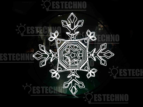 Гигантская светодиодная снежинка "Квадра"  2D для использования на открытом воздухе.