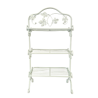 Этажерка (3-х уровневая) из металла с элементами ковки, 52*30*103 см, цвет белый