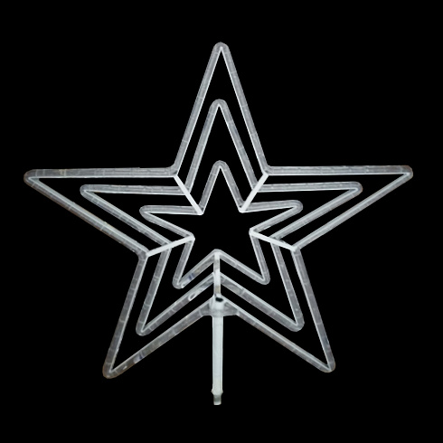 Макушка для  уличной ели светодиодная ЗВЕЗДА  2D, цвет белый-теплый белый 75 см,